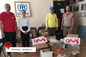 Entrega de medicamentos e produtos de higiene ao Charity Centre for Refugees em Chisinau, na Moldávia